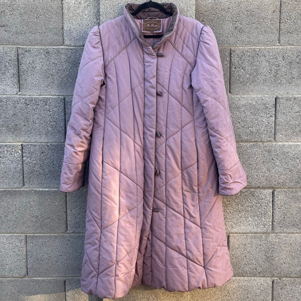 Vintage ￼Ms. Freddi Purple Quilted Puffer parka Coat Size 16